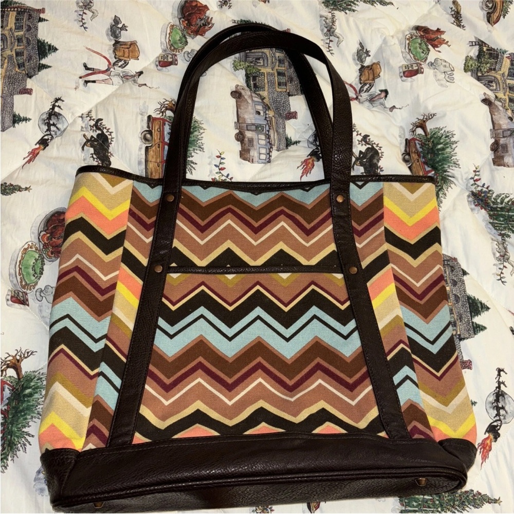 MISSONI FOR TARGET 20th Anniversary Chevron Canvas Tote Bag New